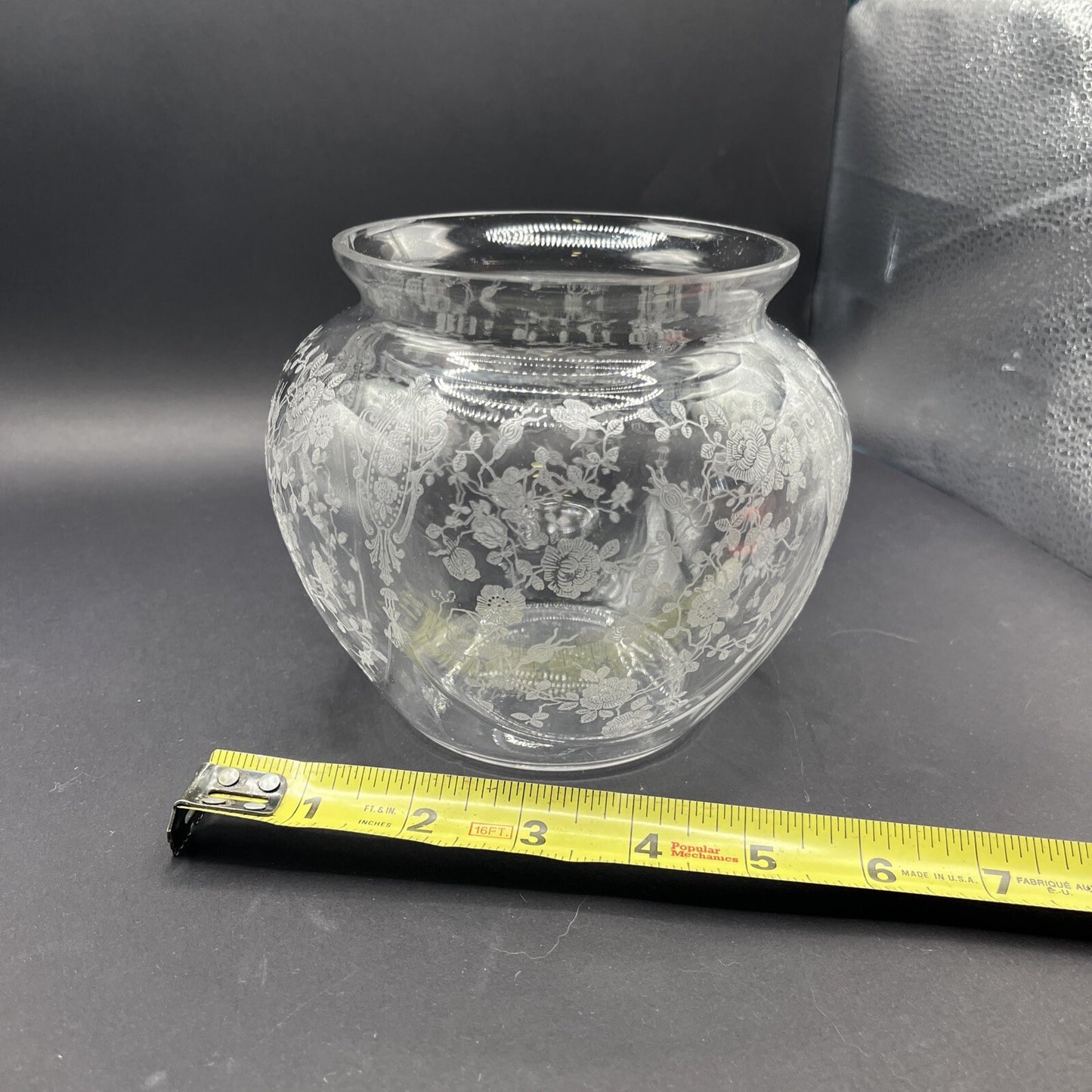 Cambridge Rose Point  Clear 6 ¼” Globe Vase