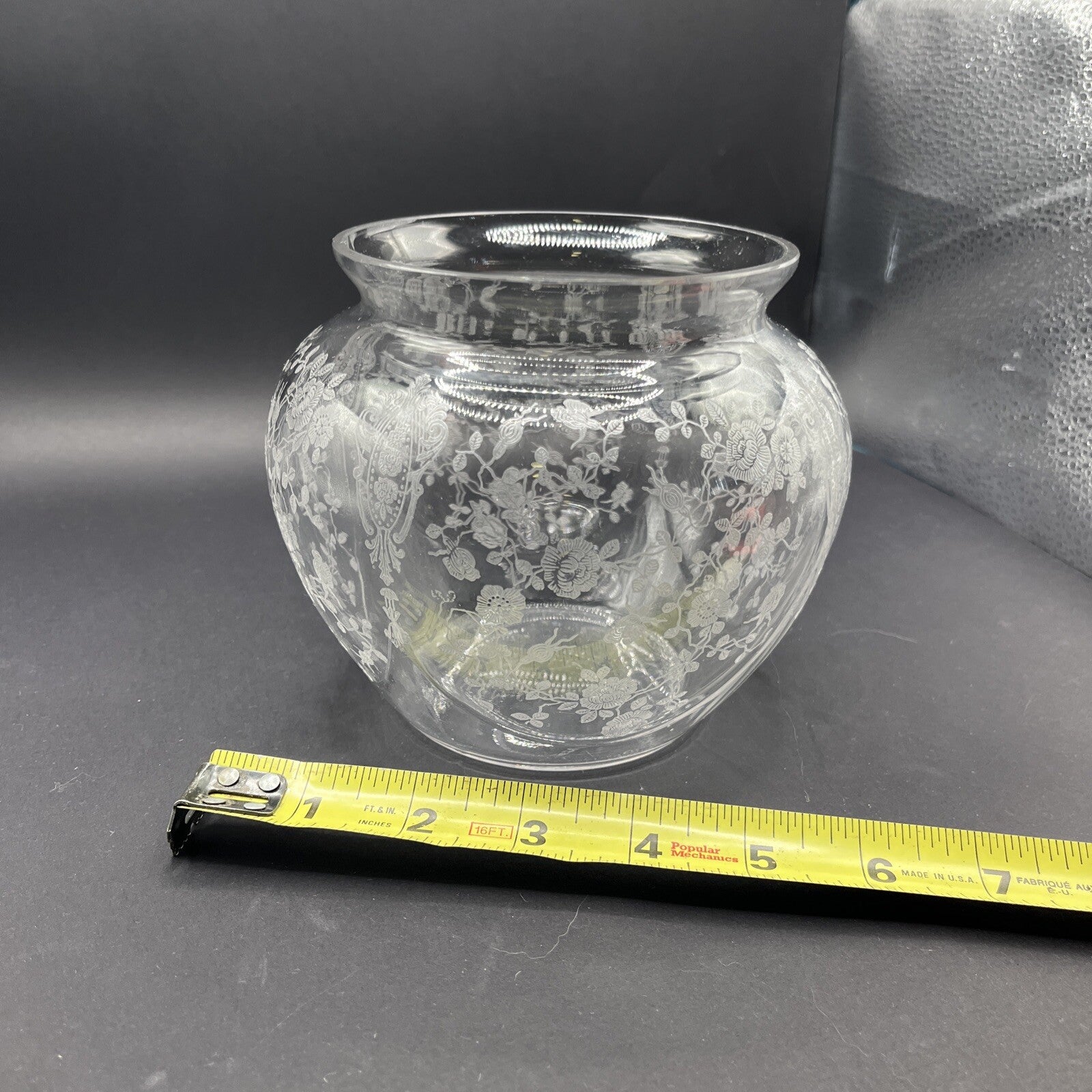 Cambridge Rose Point  Clear 6 ¼” Globe Vase