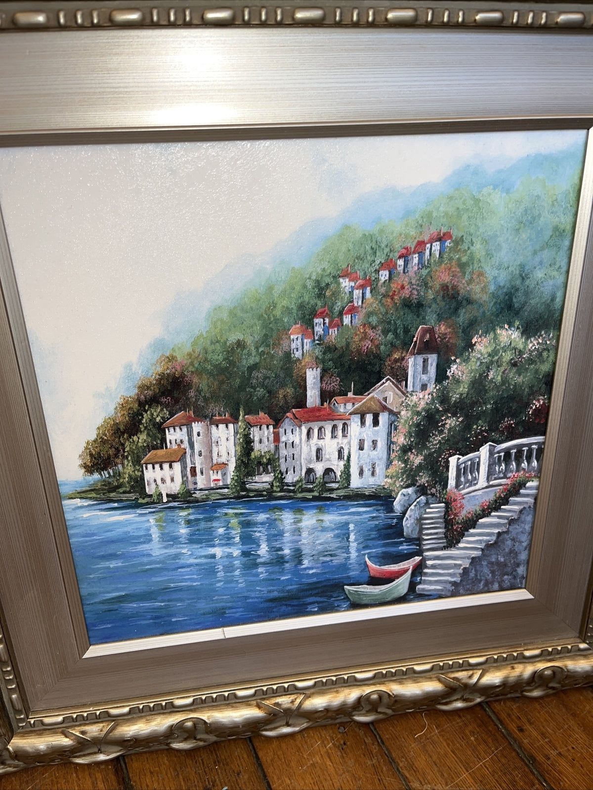 2-Vintage Framed Original Landscape Oil Painting On Canvas - Frame 19” X 19”