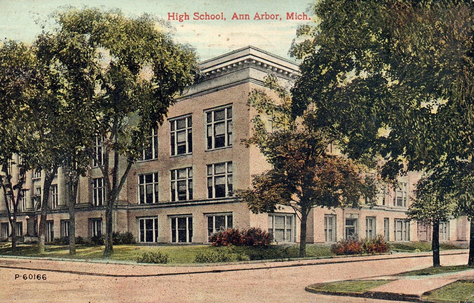 High School in Ann Arbor Michigan MI Mich Postcard