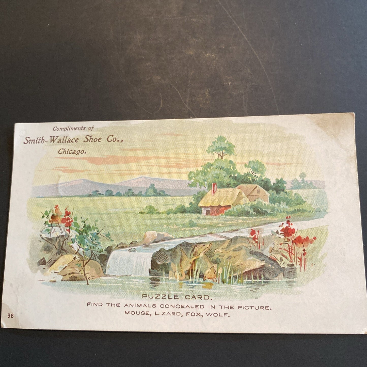 Smith- Wallace Shoe Co Chicago Illinois IL Trading Trade Card Advertising Game