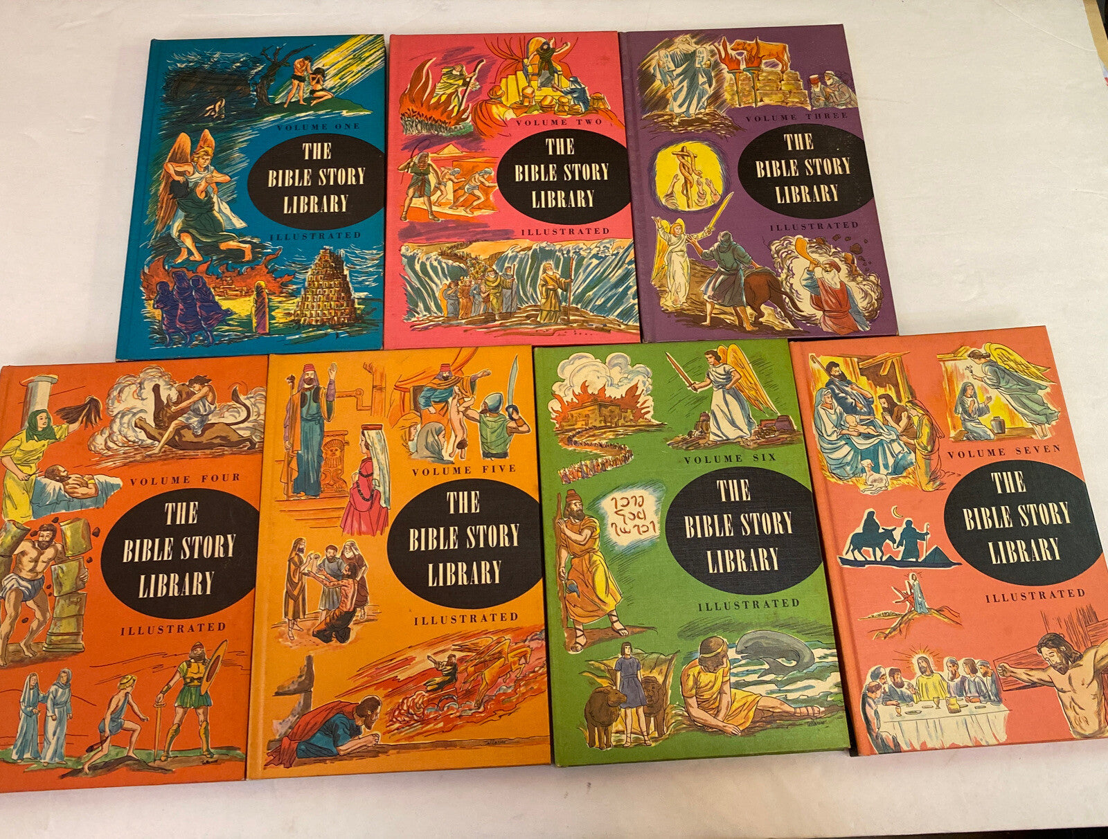 Vintage 1963 The Bible Story Library Illustrated 7 books