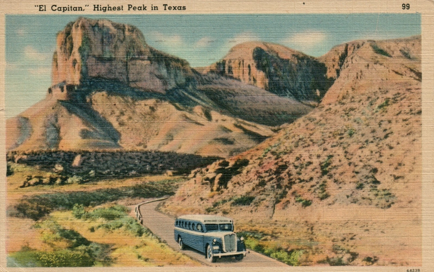 El Capitan Ft. Bliss El Paso Bus Tex Texas TX Postcard  