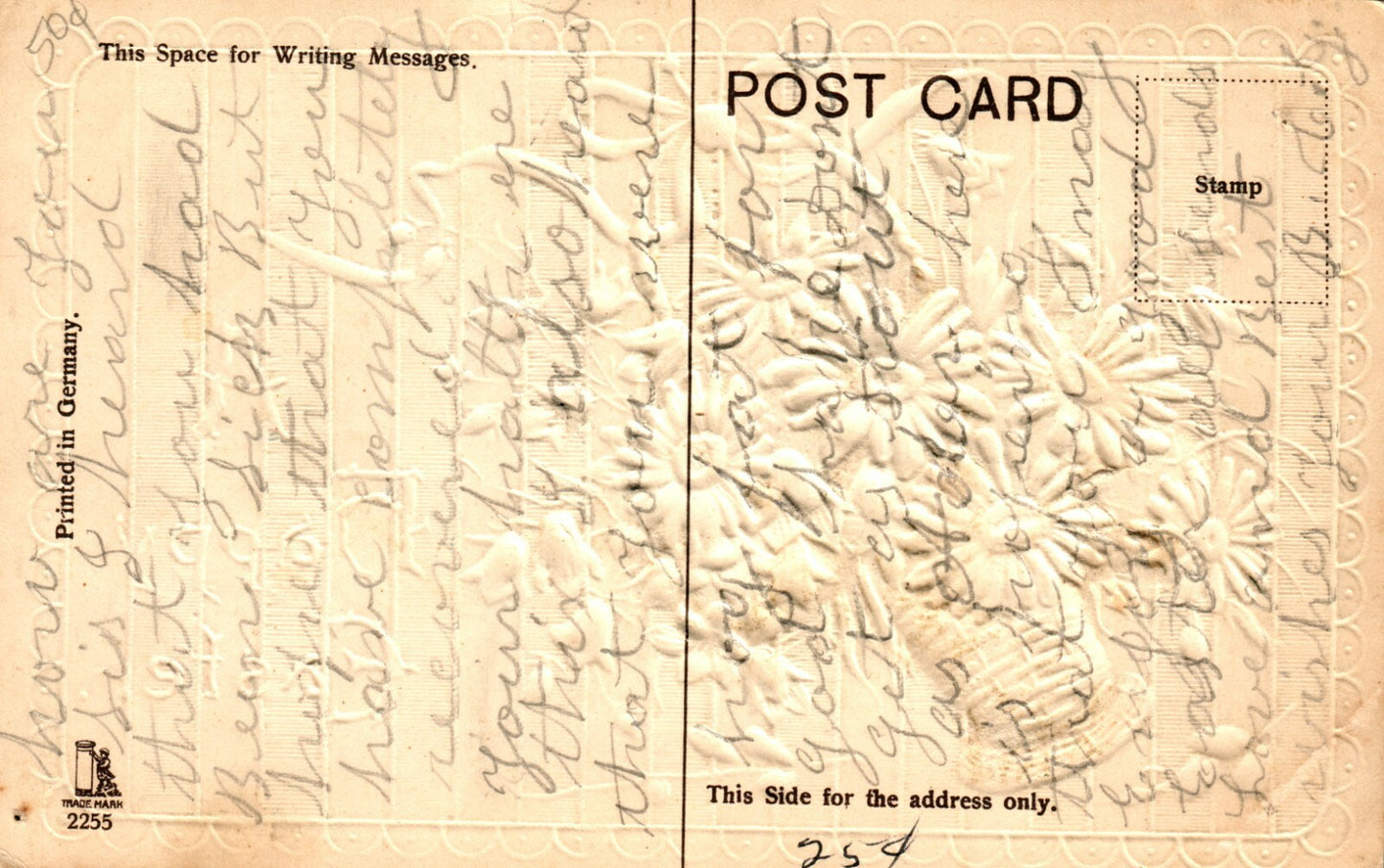 Embossed A Happy Easter Floral Daisey  Greetings Postcard  Series 2255