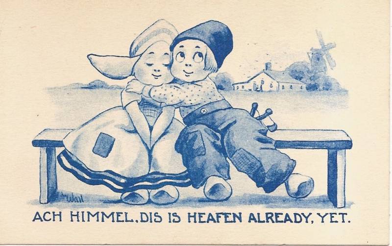 Dutch Children Hugging Samson Bros Artist Signed Wall Postcard