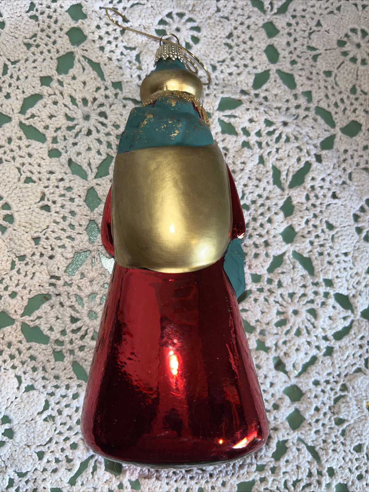 Vintage Santa Mercury Glass Christmas Ornament