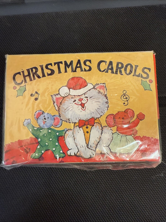 Vintage SSCO Christmas Carols Cat Mini Book Ornament 6 Songs 20 Pages Taiwan