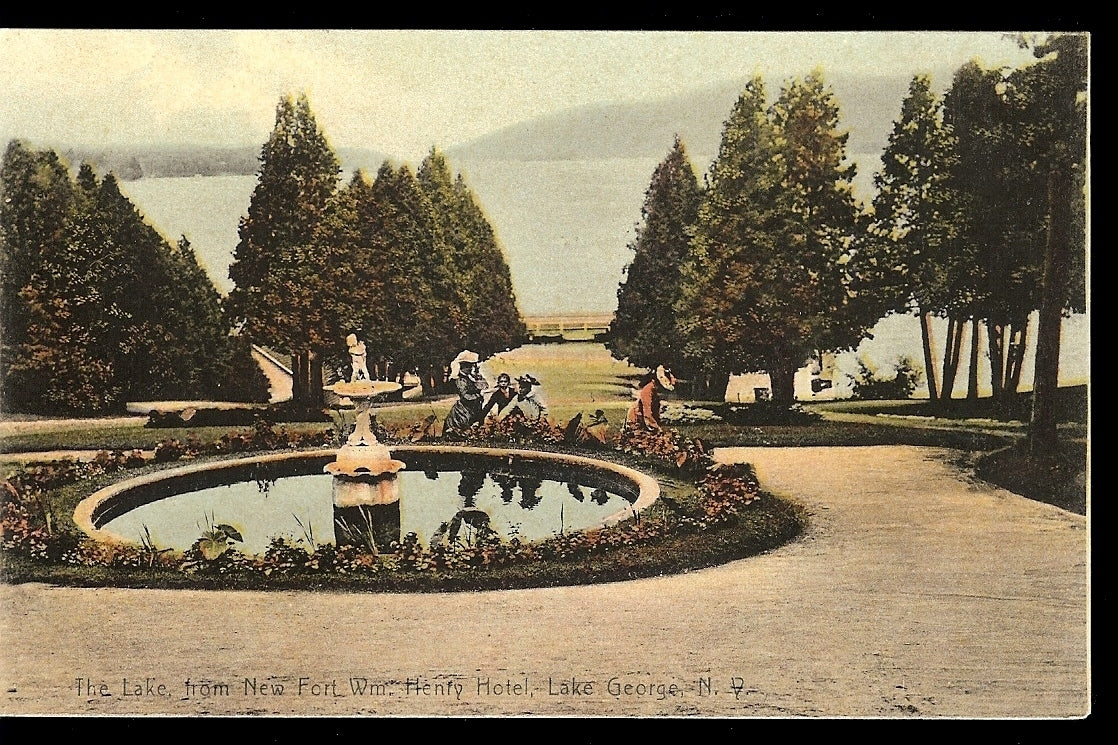 The Lake from New Fort Wm Henfy Hotel Lake George NY Postcard