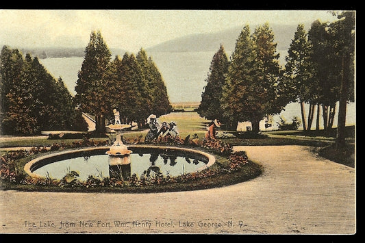The Lake from New Fort Wm Henfy Hotel Lake George NY Postcard
