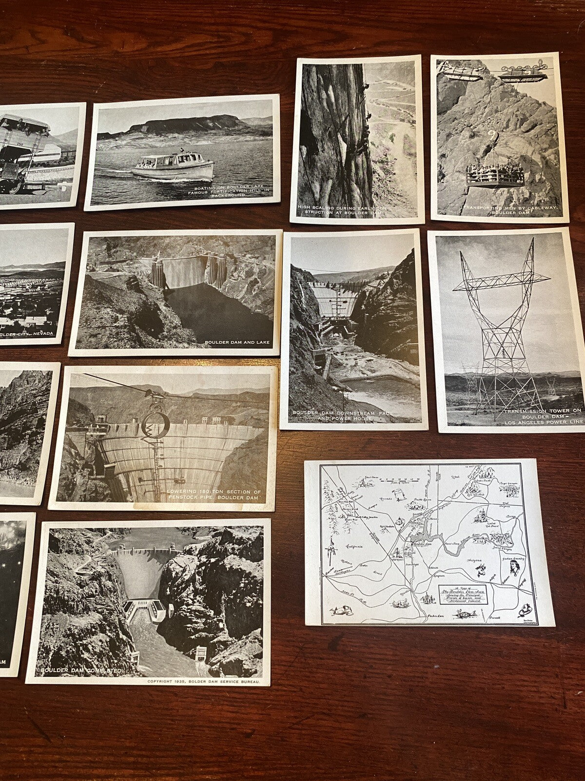 17 Landmark  Boulder City  Hoover Dam Construction Las Vegas Nevada NV Postcard