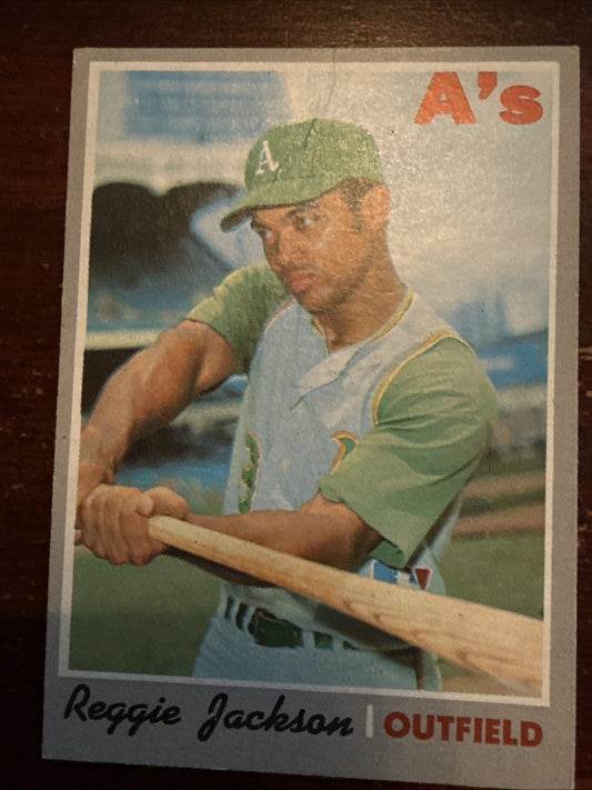 1970 Topps #140 Reggie M Jackson Bat Swing Baseball Card