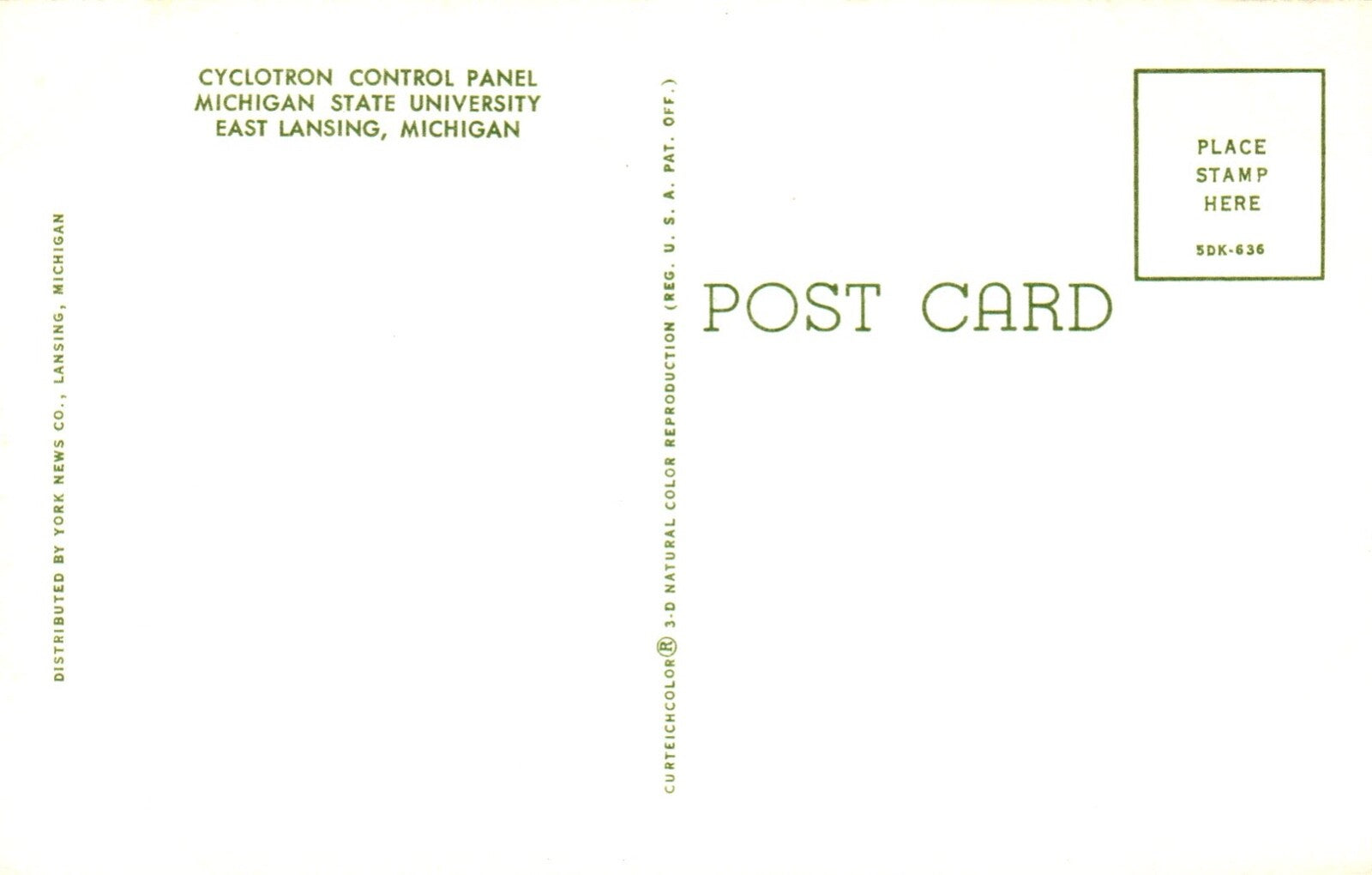 Cyclotron Control Panel MSU in Lansing MI Michigan  Postcard