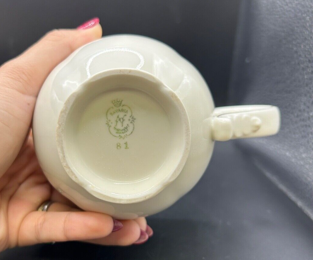 RARE Waldershof Bavaria Germany Sugar and Creamer with Gold Rim