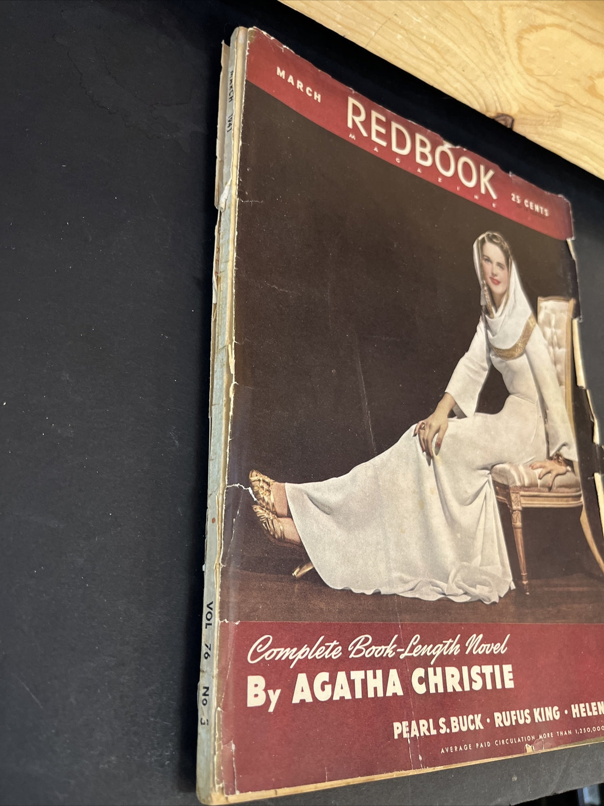 March 1941 REDBOOK Magazine Orig. Mailing Wrapper Agatha Christie Novel of Month