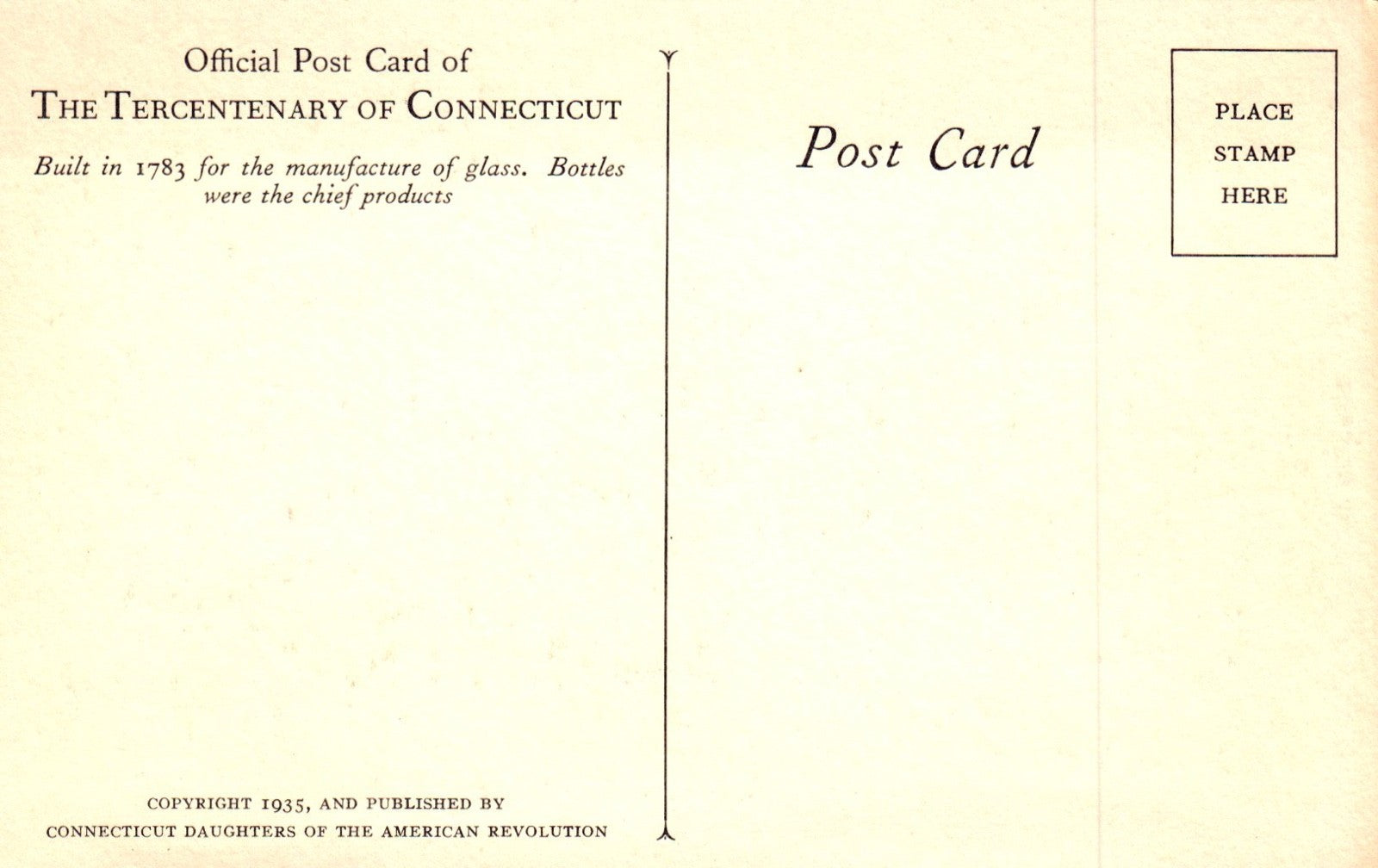 Ruins of the Pitkin Glass Works in Manchester CT Connecticut Postcard