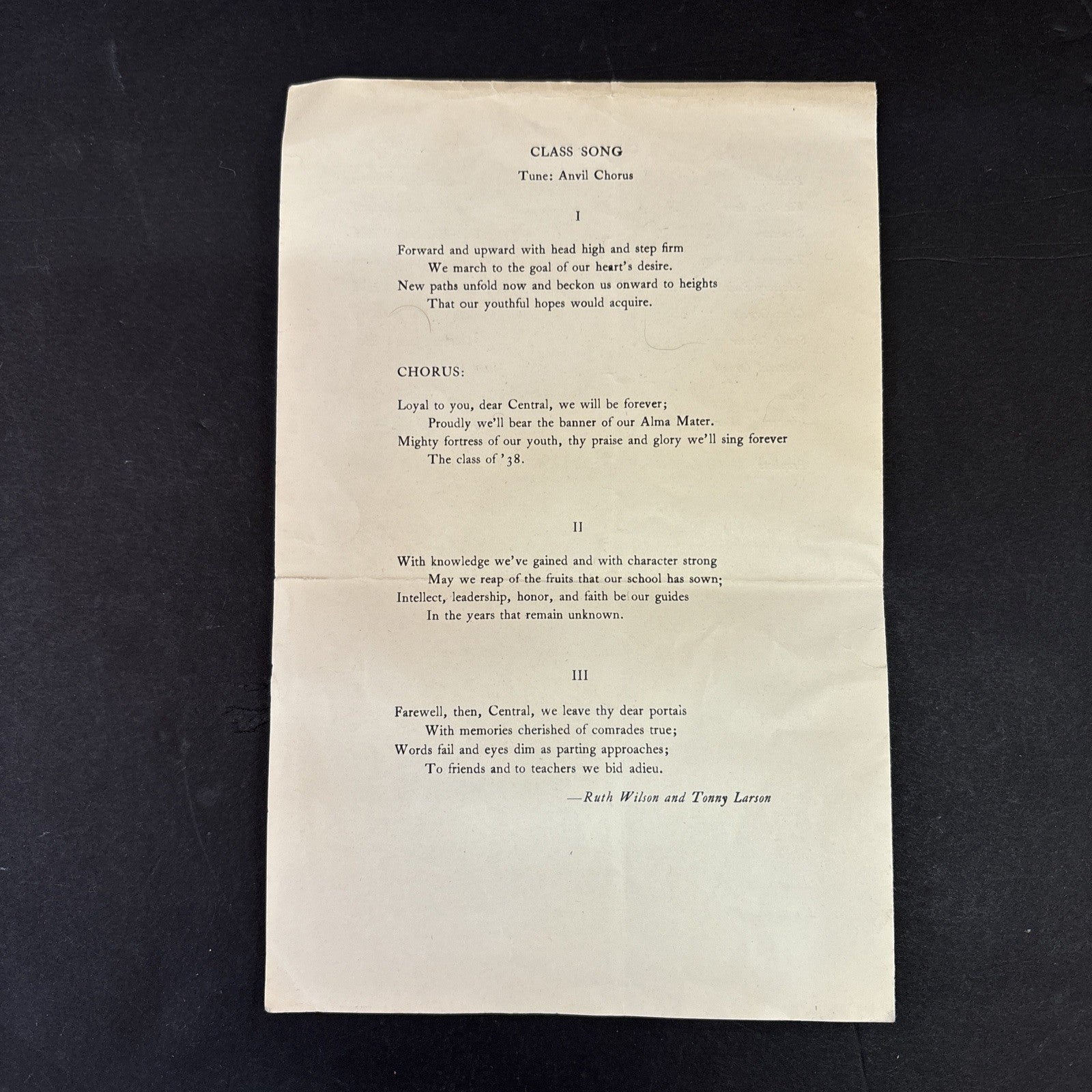 1938 Class Day Exercises & Graduation Central High School Grand Rapids Michigan
