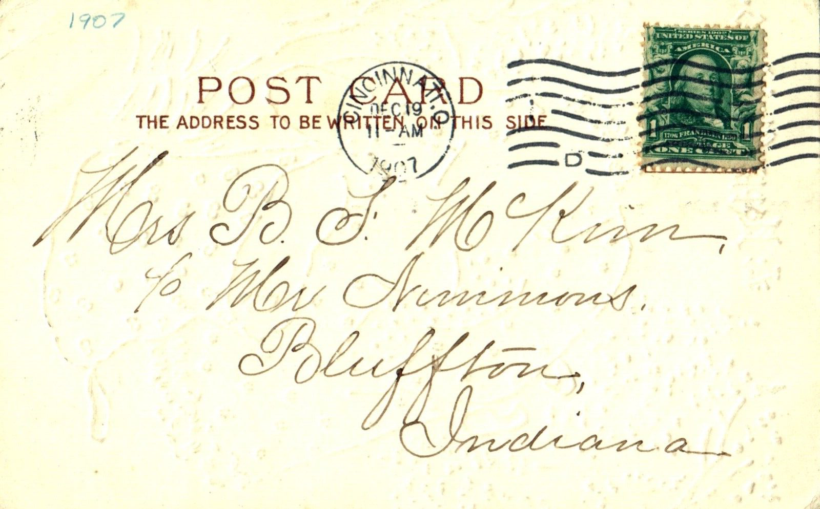 A Happy Christmas Santa Putting Boy Into Sack Gold Gilt Funny Santa Postcard