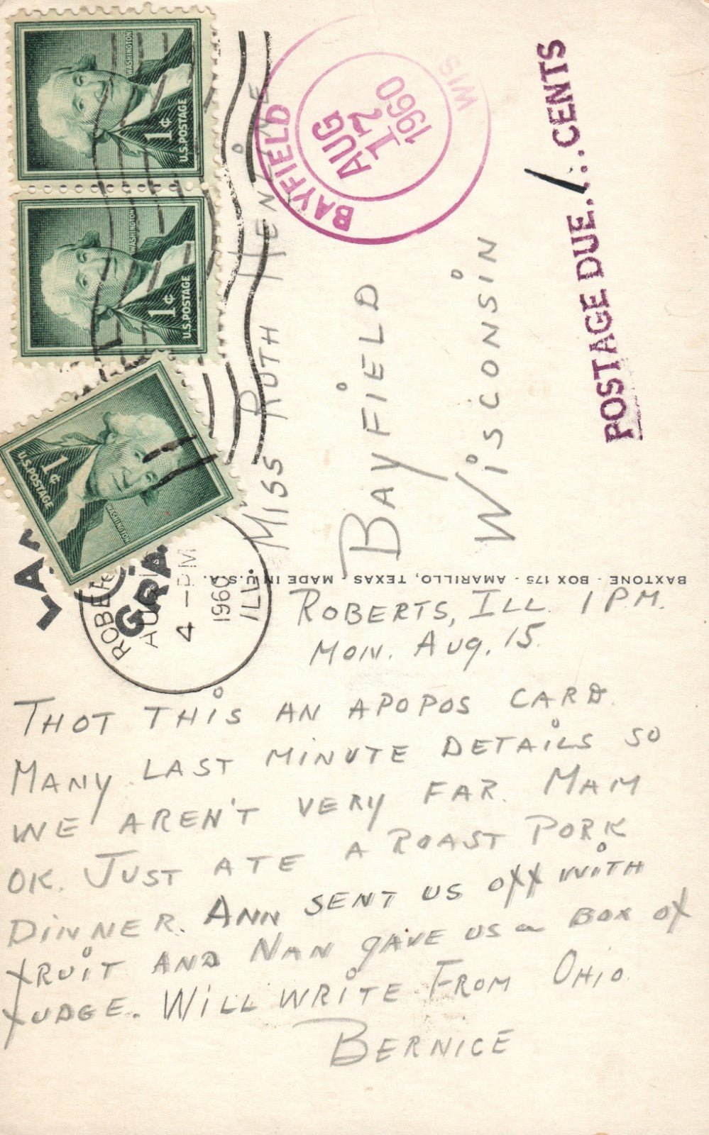 Old Fisherman Never Die They Just Smell That Way Comic Tex Lowell 153-D Postcard