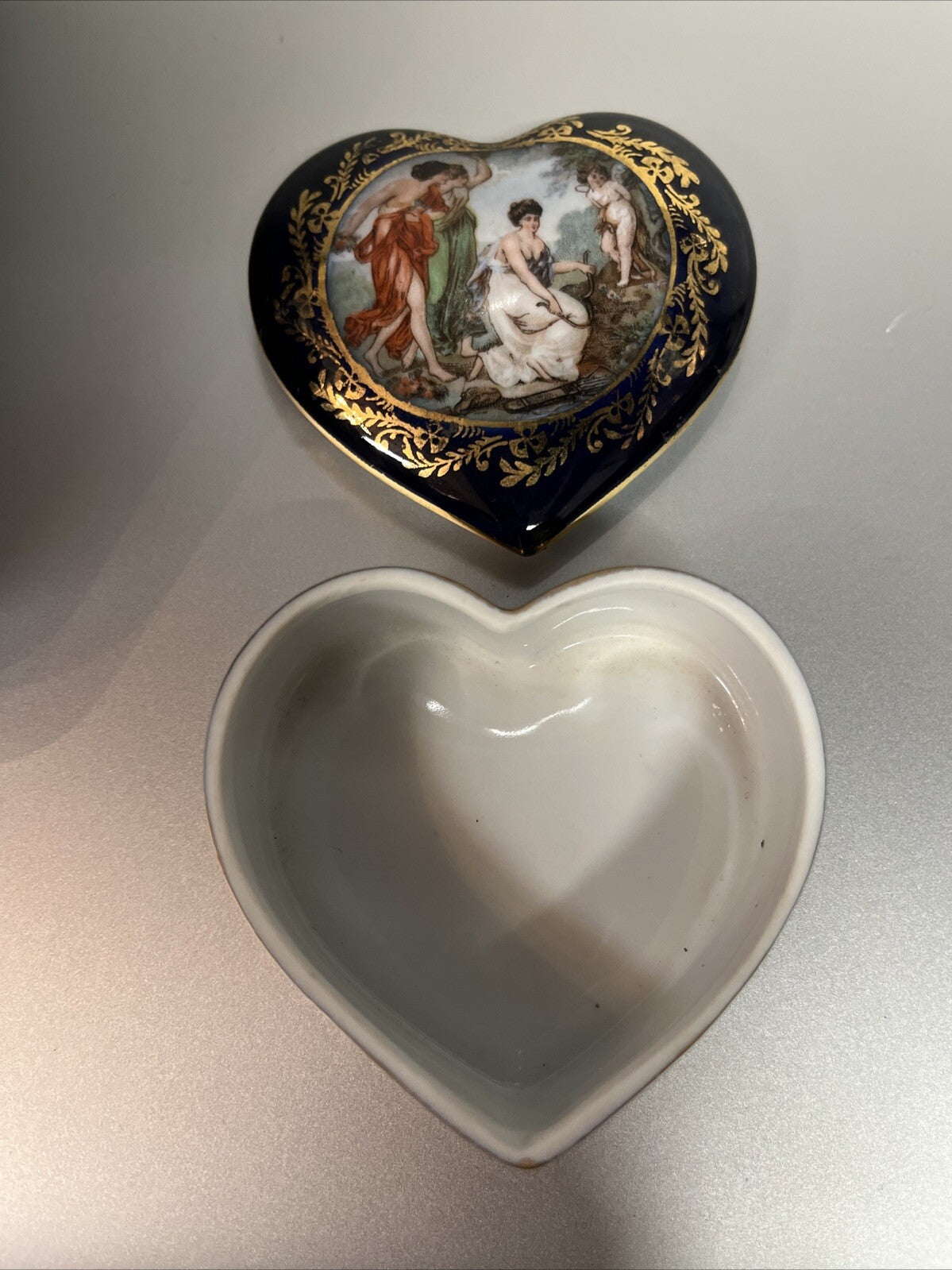 Trinket Jewelry Box Martinroda Porcelain Hand Painted Made in Germany Pm Signed