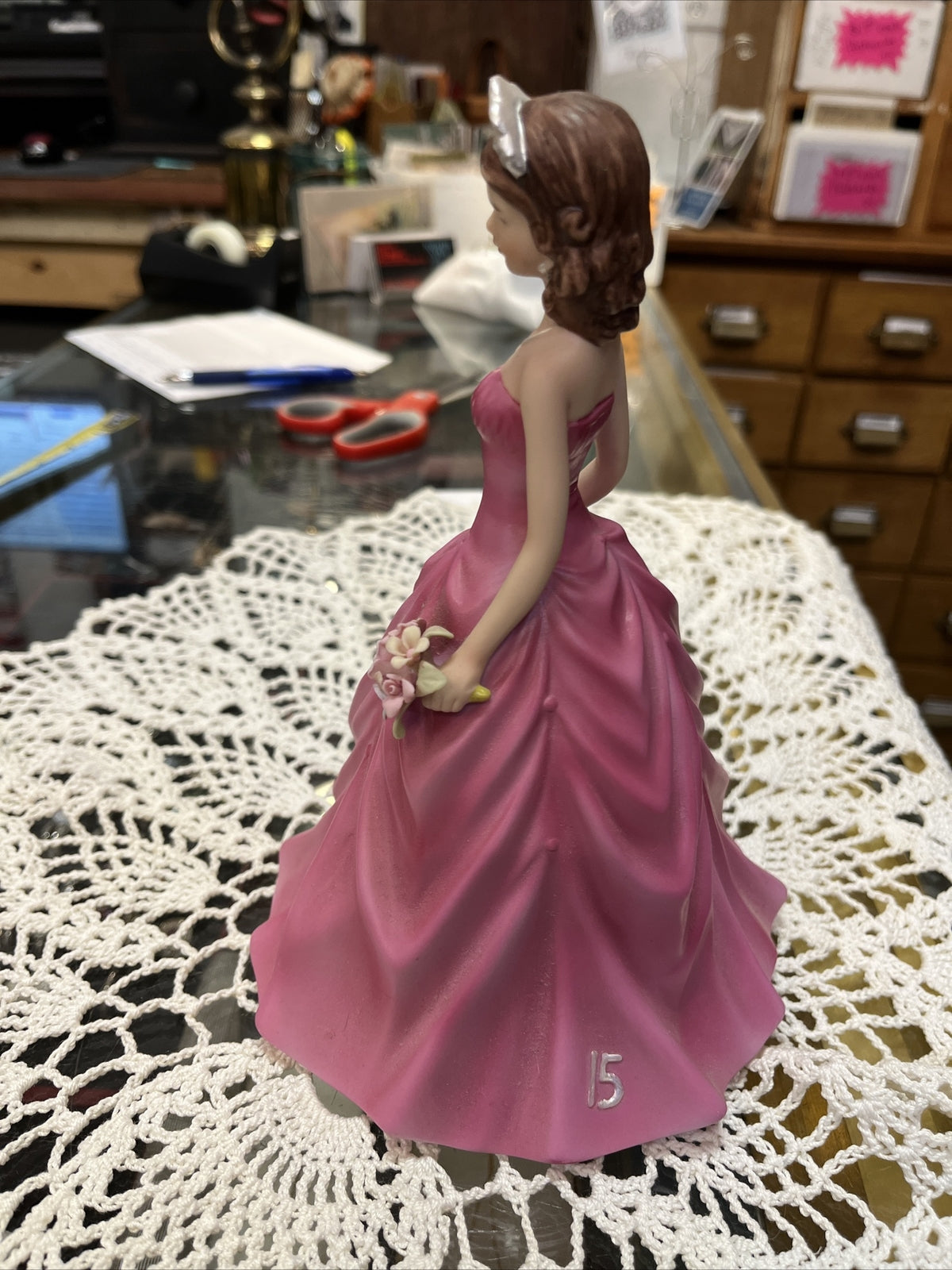 Beautiful Quinceanera Porcelain Doll 15, cake topper keepsake