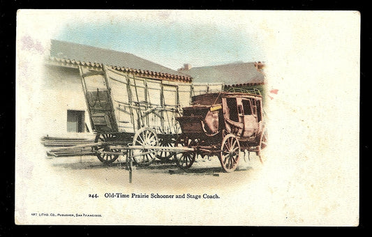 Early Pre 1907 Old Time Prairie Schooner Stage Coach San Francisco CA California