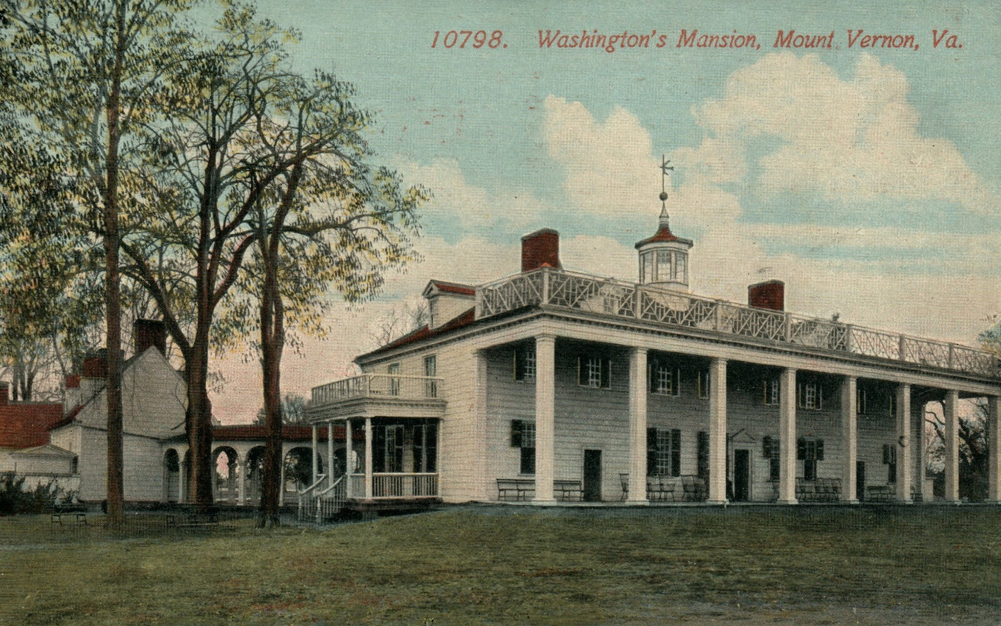10798 Washingtons Mansion Mount Vernon VA Virginia  Postcard