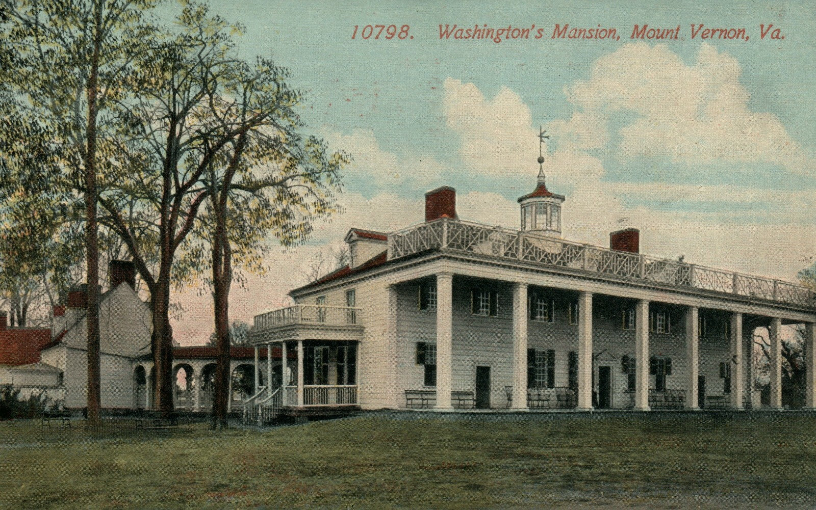 10798 Washingtons Mansion Mount Vernon VA Virginia  Postcard