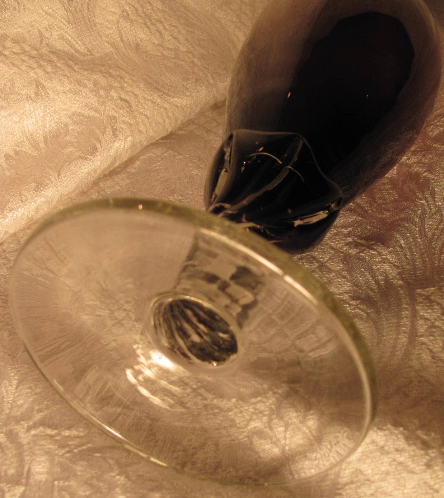 20" Italian Empoli Purple  Amethyst Glass Decanter  Vase Genie Bottle