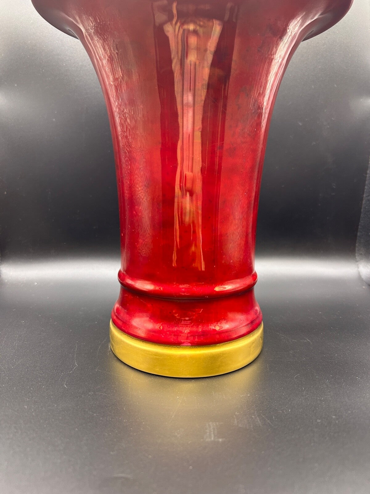 Vintage K&A Krautheim Selb Bavaria Germany Dark Fuchsia Vase Gold Rim