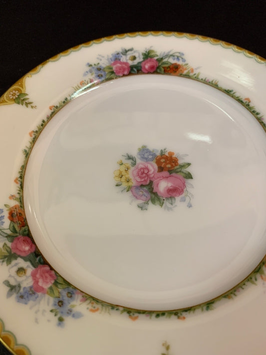 Vivienne Made in Japan Vintage Floral and Gold Pattern 6' Bread Plate
