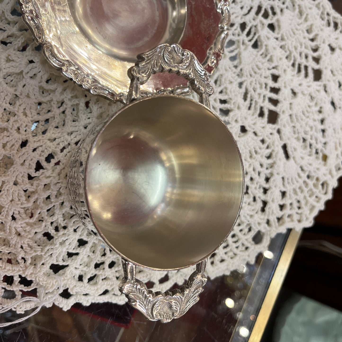 Silver Plate Sugar Bowl Jelly Dish With Lid  Two Handles And Plate 2 Available