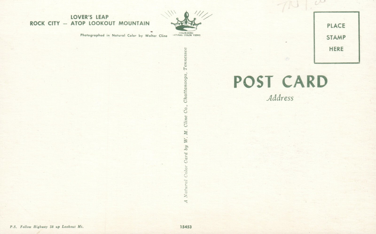 Lovers Leap Rock City Lookout Mountain  TN Tennessee Postcard