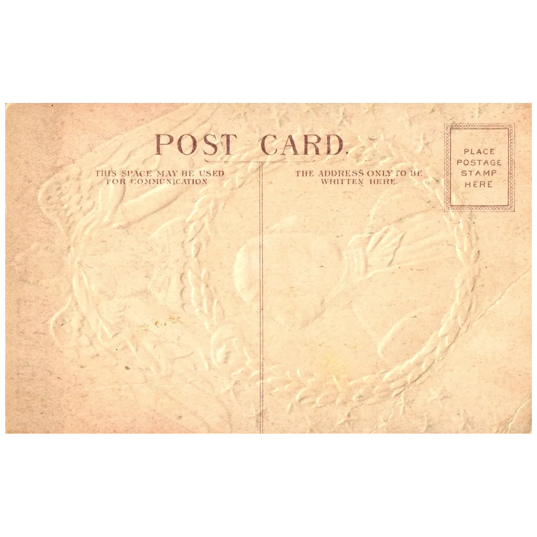 July Fourth Greetings George Washington Portrait Vintage Patriotic Postcard