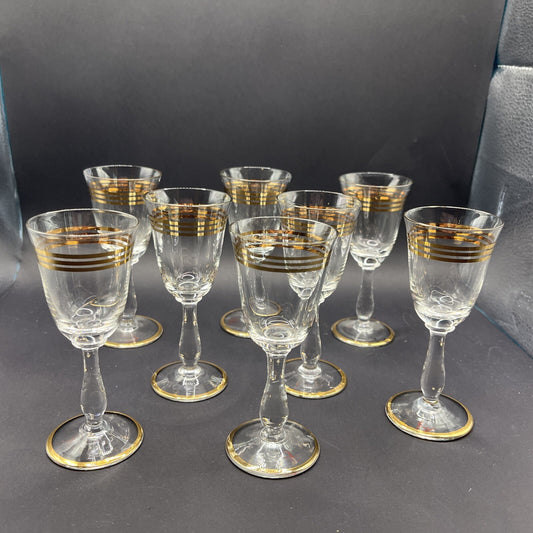 Vintage Set Of 8 Cordials/Goblets Glass