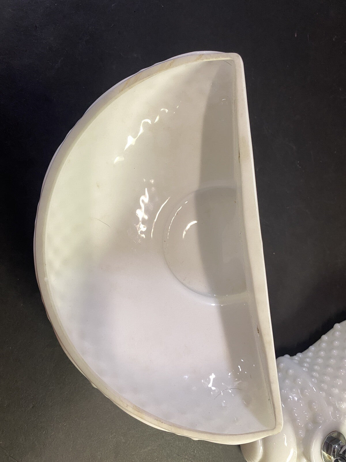 RARE Vintage Hobnail Fenton Milk Glass Lavado Wall Fountain Planter