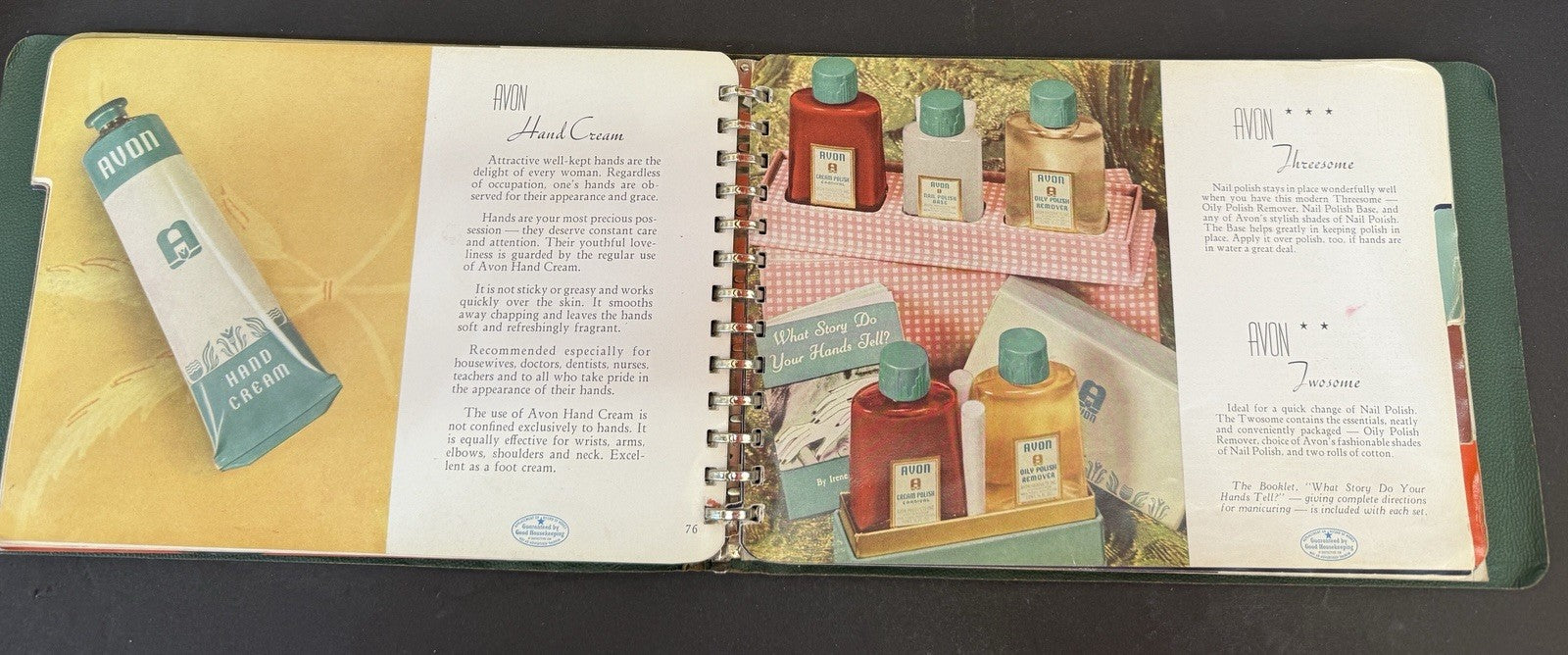 RARE Vintage Avon 1942 Spiral Bound Catalog Color Picture Products Price List