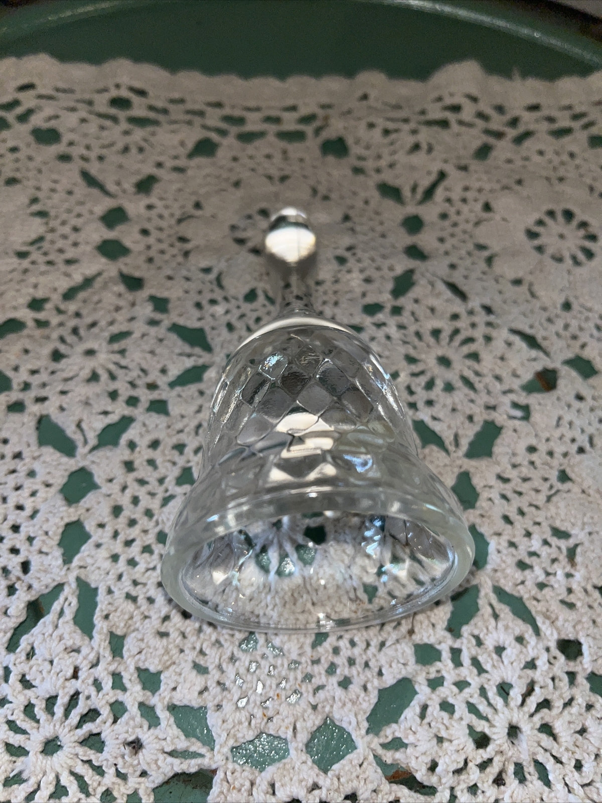 FENTON SMALL 4.5” Clear Diamond GLASS BELL