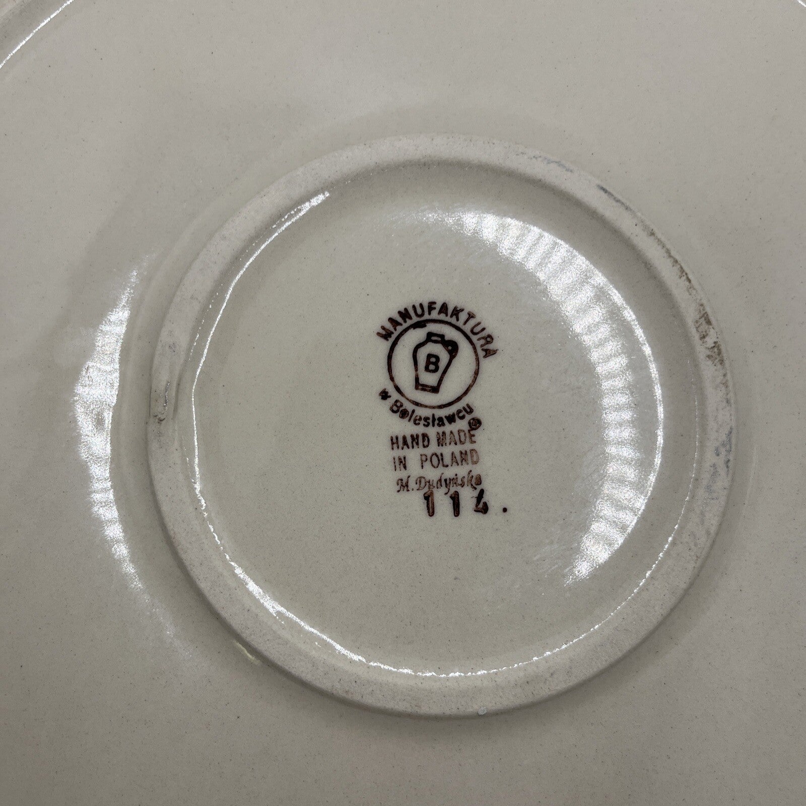 Boleslawiec Polish Pottery 13" Large Serving Dish Scalloped Round  Flowers