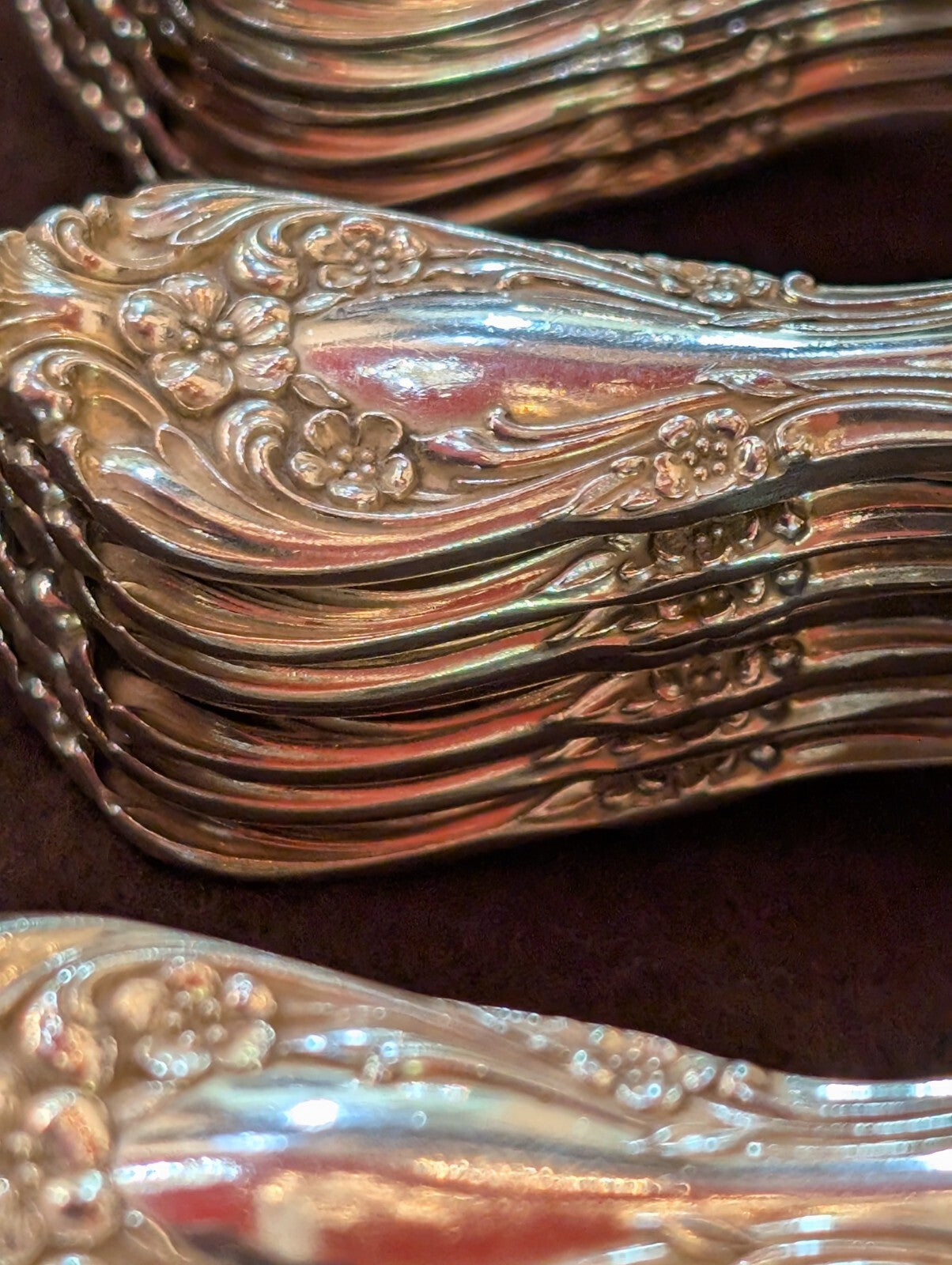 Alvin Sterling Silver Chateau Rose PAT 1940 92 Pieces Chest OVER 90OZ Silverware