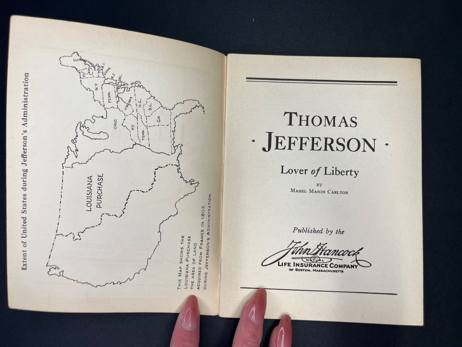 Vintage "Thomas Jefferson" John Hancock Life Insurance Ad Book