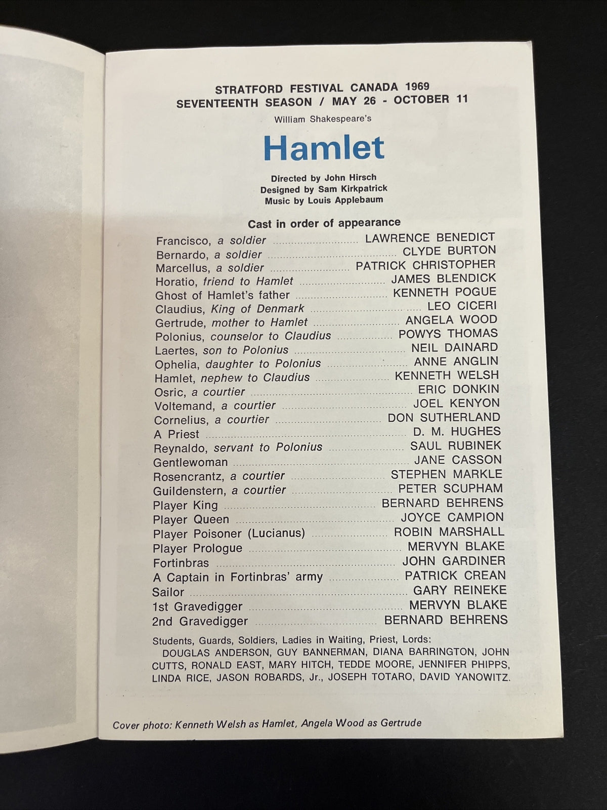 1968 and 1968 Stratford Festival Canada Shakespeare's Hamlet & Romeo and Juliet