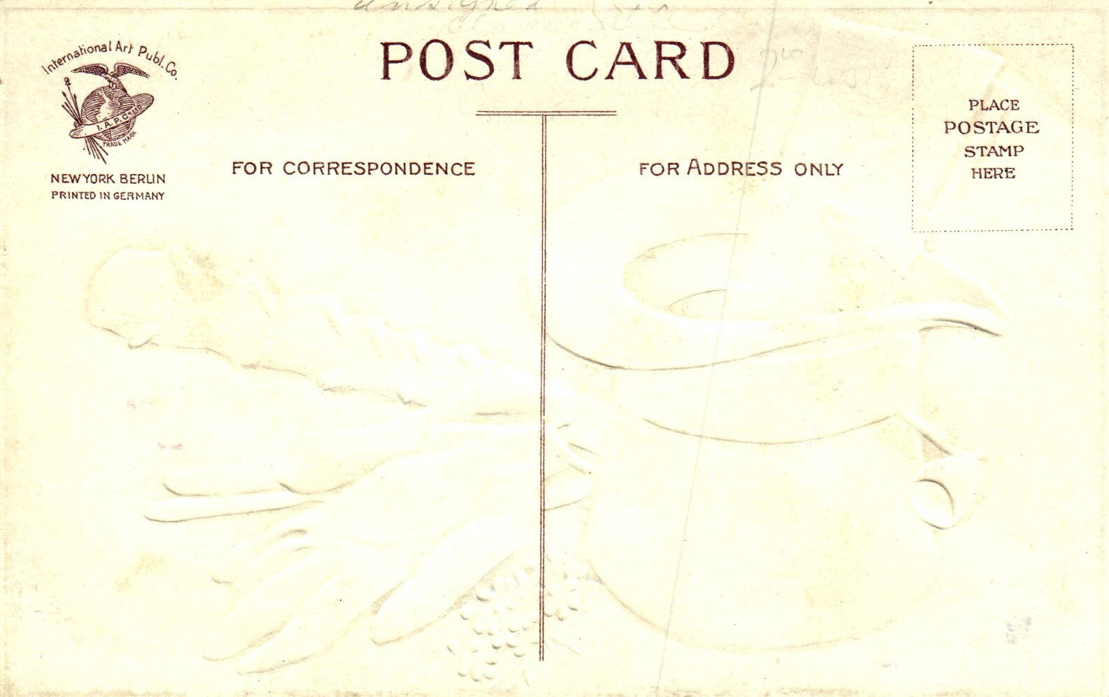 Green Hat Gloves Clover St Pats Postcard