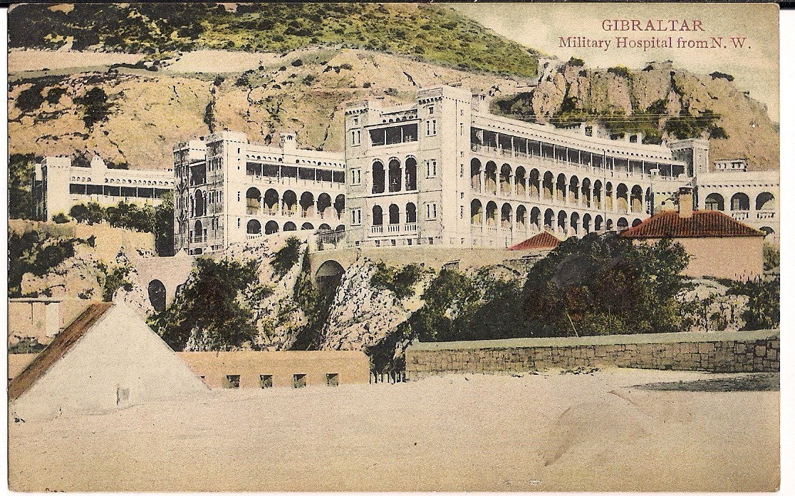 Military Hospital From N W Gibraltar Postcard