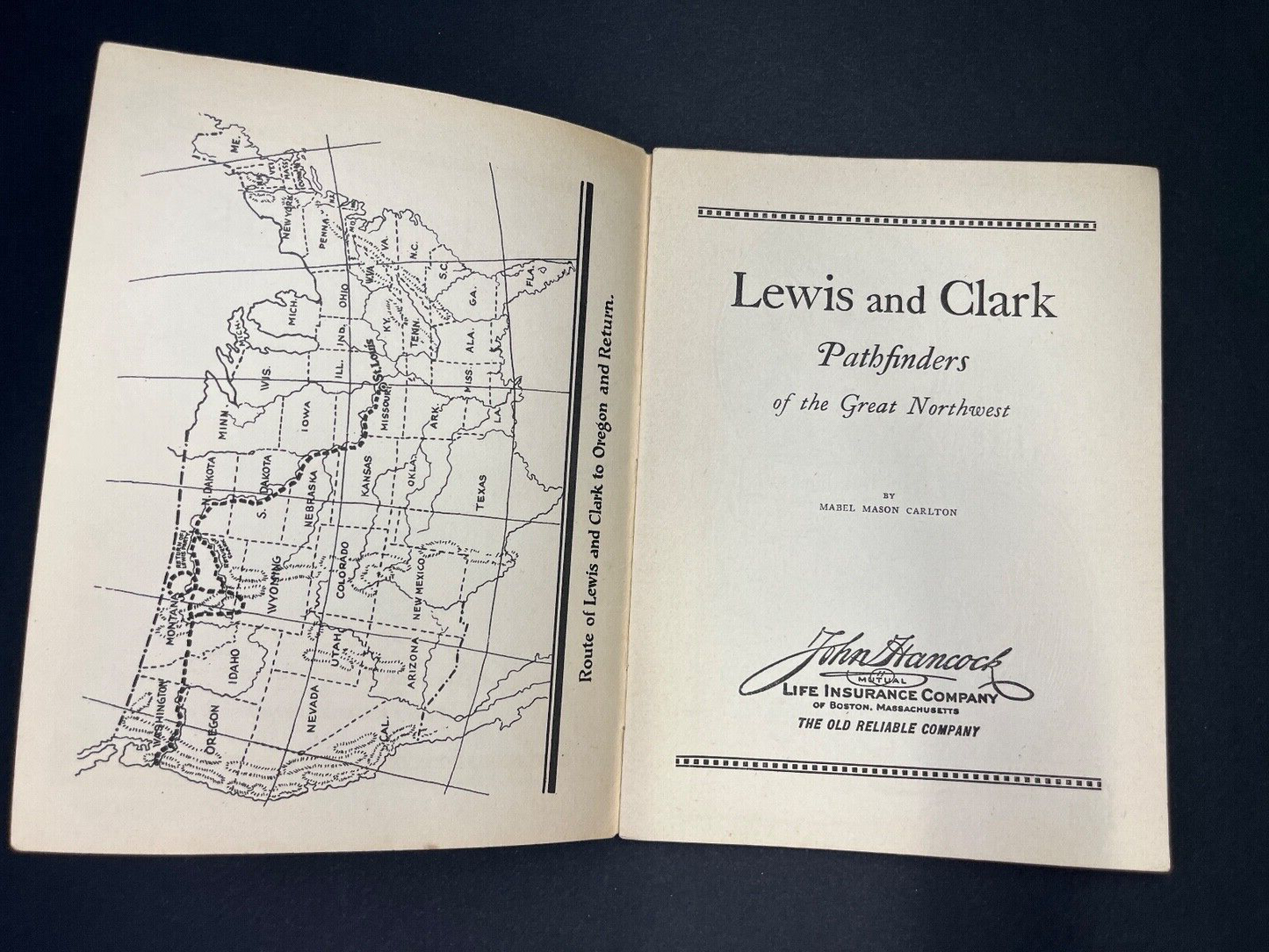 Vintage "Lewis and Clark" John Hancock Life Insurance Ad Book
