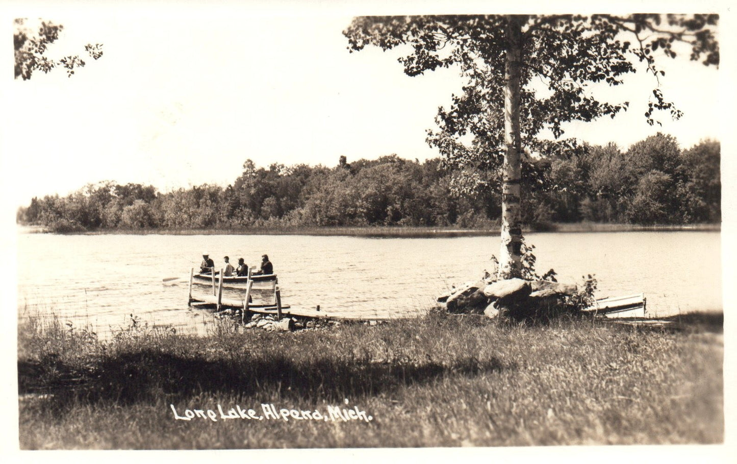 RPPC Lone Lake Alpena Michigan MI Postcard