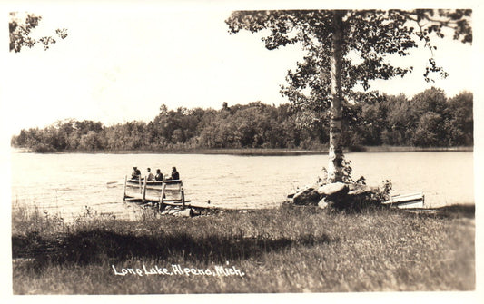 RPPC Lone Lake Alpena Michigan MI Postcard