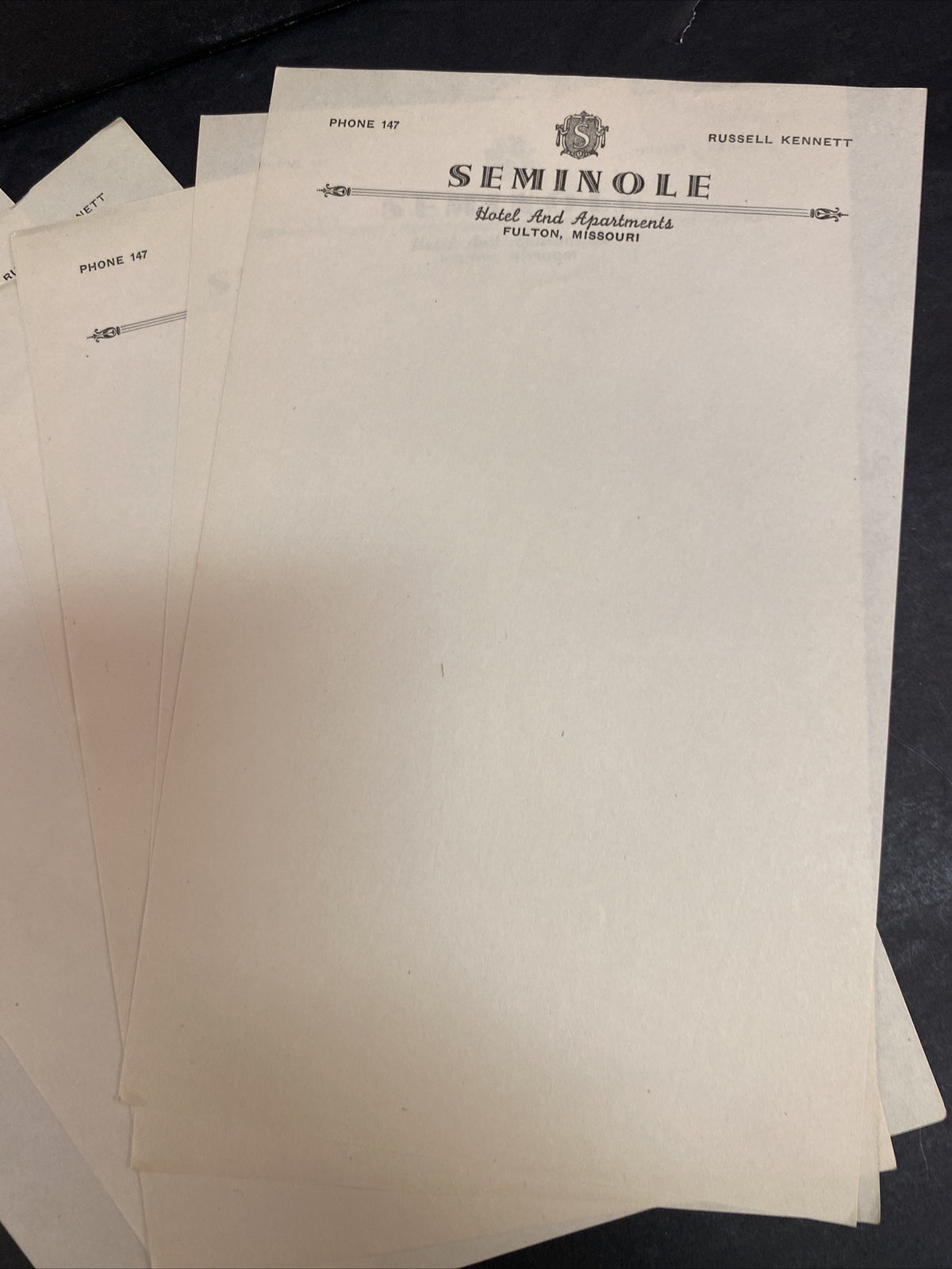 7 Vintage Stationary  Seminole Hotel Apartments Fulton MO Missouri