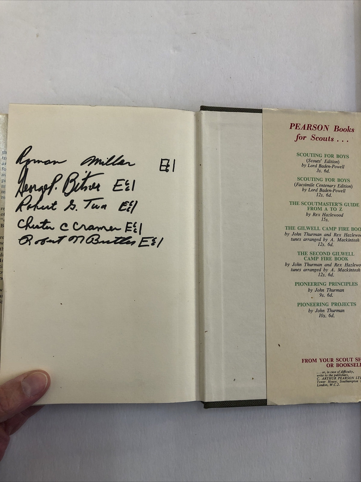 SCOUTING FOR BOYS By Robert Baden-Powell with Scout Signatures Hardcover 1967