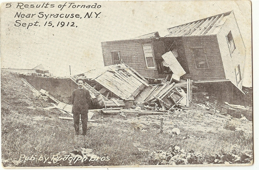 5 Results of tornado Near Syracuse New York NY Postcard