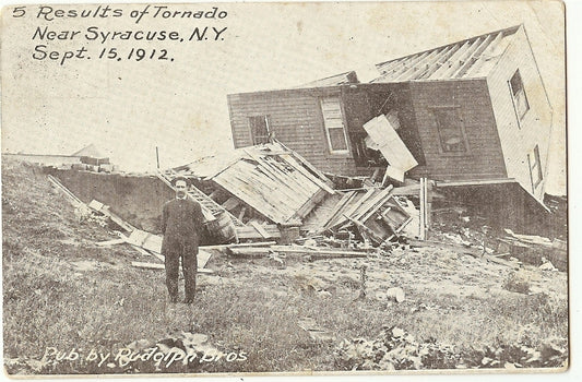 5 Results of tornado Near Syracuse New York NY Postcard